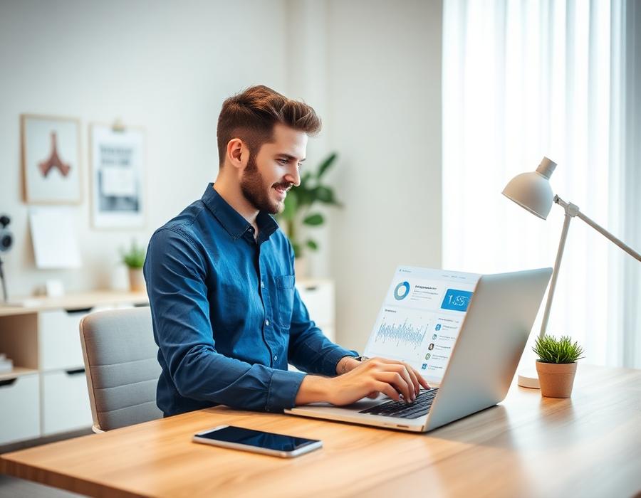Developer at desk